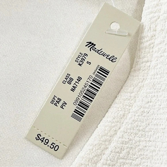 New Madewell Texture & Thread Crepe Wrap Top Cream Ivory Off-White Size S - Picture 8 of 9